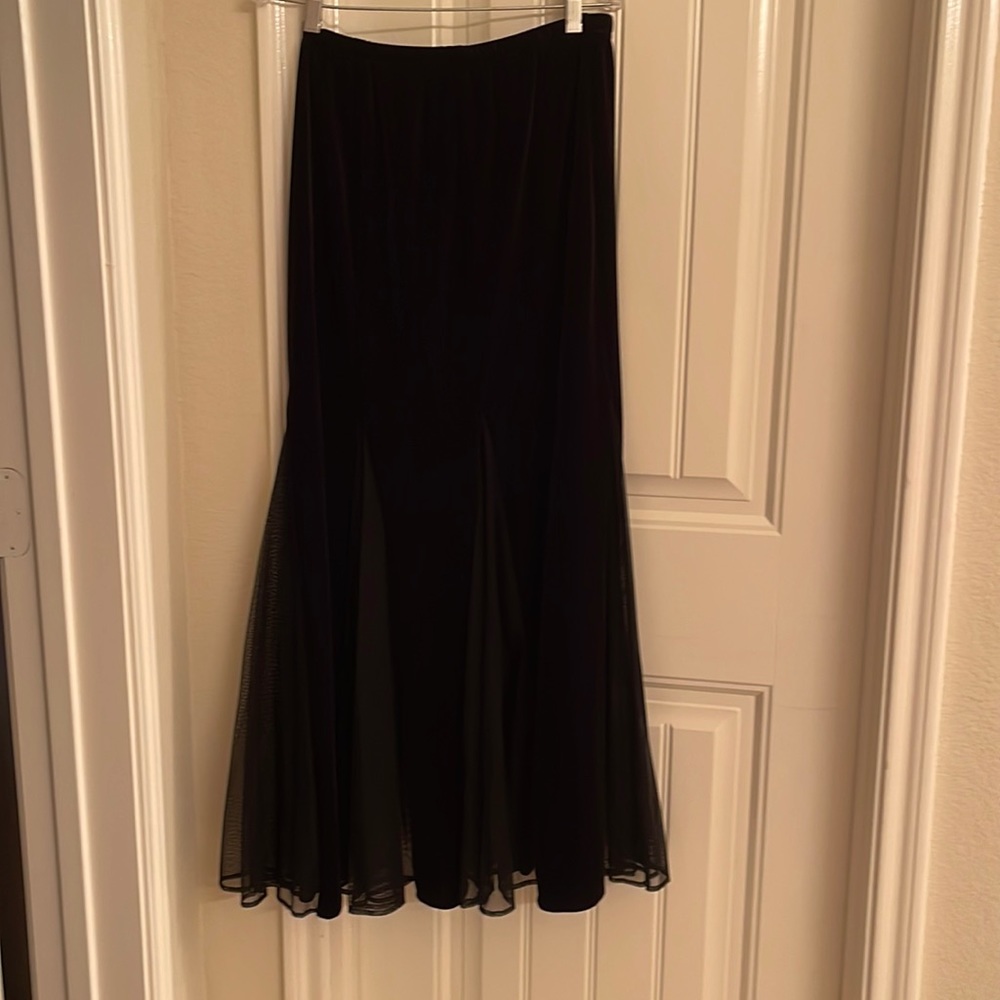 Maxi black velvet & sheer cut outs